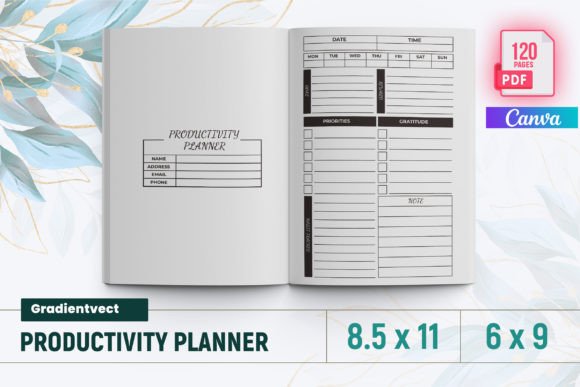 Download (KDP) Productivity Planner Canva - Productivity Collection