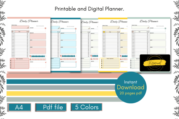 Download Printable and Digital Daily Planner - Digital daily planner Collection