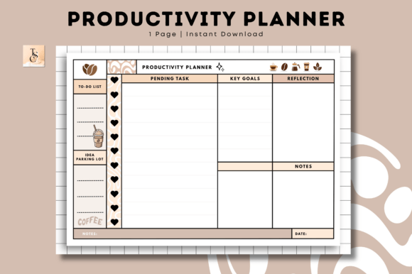 Download Productivity Planner • Coffee Latte - Productivity Collection