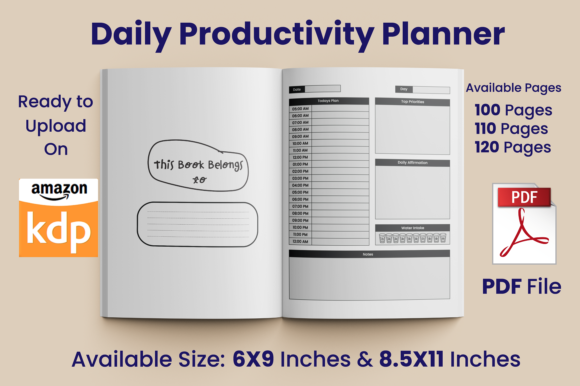 Download Daily Productivity Planner KDP Interior - Productivity Collection