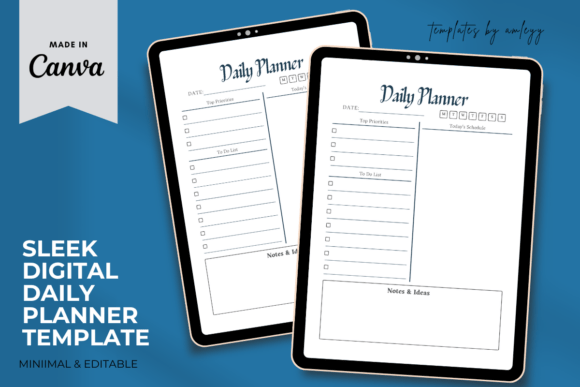 Download Sleek Digital Daily Planner Template - Premium Resources