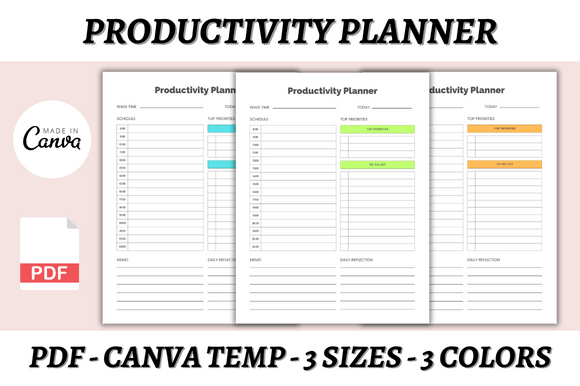 Download Productivity Planner Canva Template - Productivity Collection