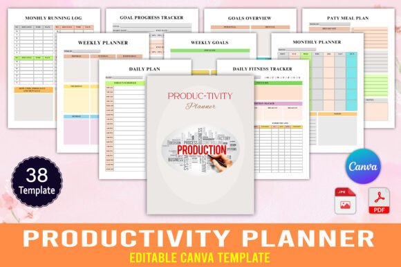 Download Productivity Planner Canva Interior - Productivity Collection