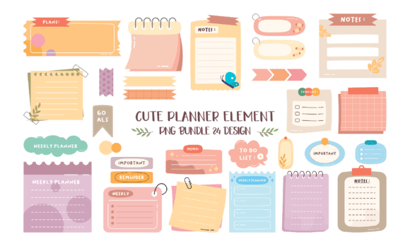 Download Cute Planner Element PNG Bundle - Cute planner Collection