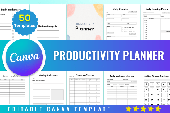 Download Editable Productivity Planner Kdp Canva - Productivity Collection
