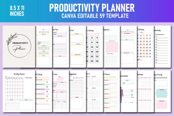 Download Productivity Planner Canva KDP - Productivity Collection