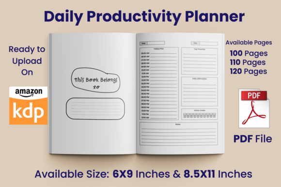 Download Daily Productivity Planner KDP Interior - Premium Resources